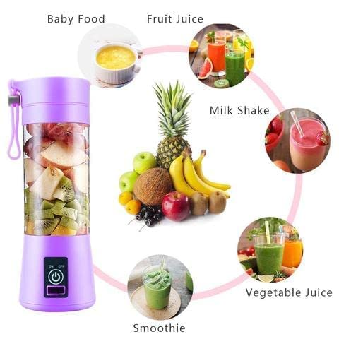 380ml Portable Juice Blender, Juicer Bottle Mixer, Juice Maker, Fruit Juicer Machine Electric, USB Rechargeable Personal Size Mini Juicer Grinder for Juices, Shake and Smoothie