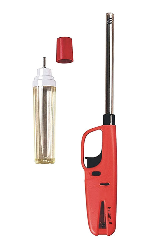 Kitchen Gas Stove Lighter Adjustable Flame with Gas Re-Filler Bottle,Pack of 1 Refilable Gas Lighter for Kitchen Gas Stove and Adjustable Flama Matchless Flame Lighter for Multipurpose Use, Diya, Candle, Barbecue, Pooja Lamp Metal