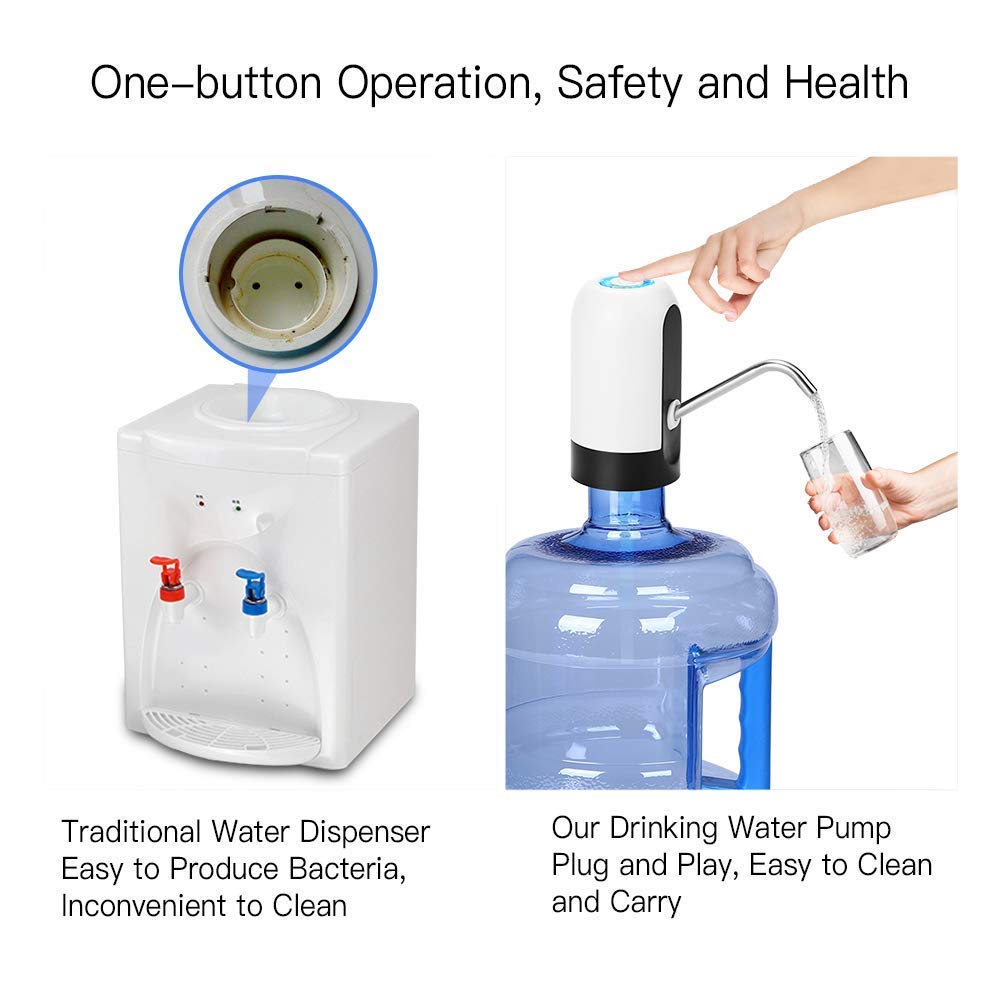 Automatic Pump Portable Electric Water Dispenser for Universal 5 Gallon Bottle Automatic Wireless Water Can Dispenser Pump with Rechargeable Battery - 20 L