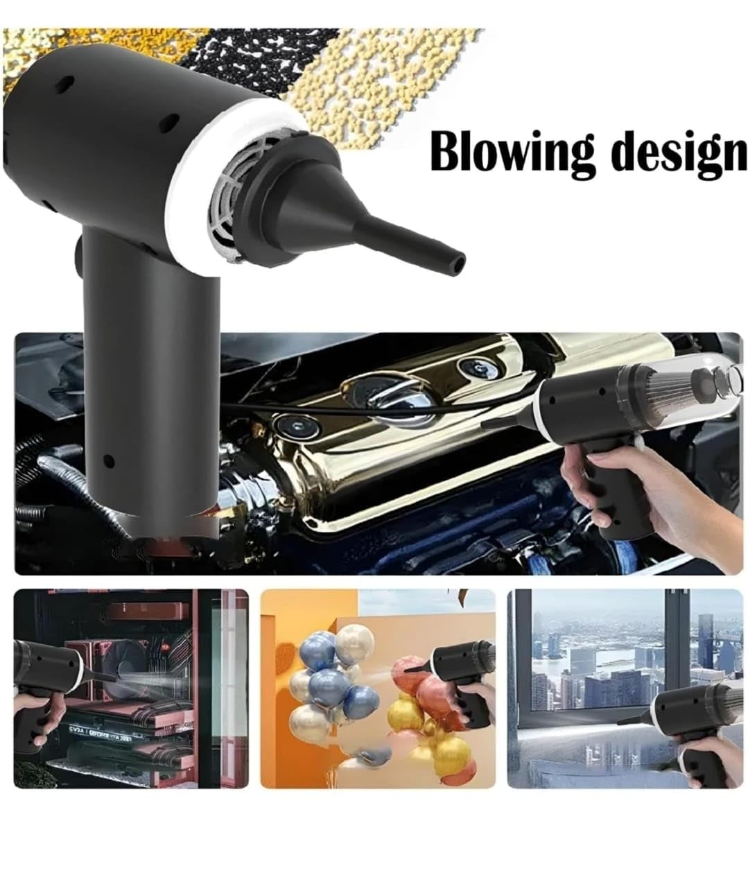 3 in 1 Mechanical Keyboard Car Home Cordless Vacuum Cleaner with Air Duster Blower Powerful Dust Suction Folding Car Vacuum Machine Interior Cleaning Tool Wireless Rechargeable