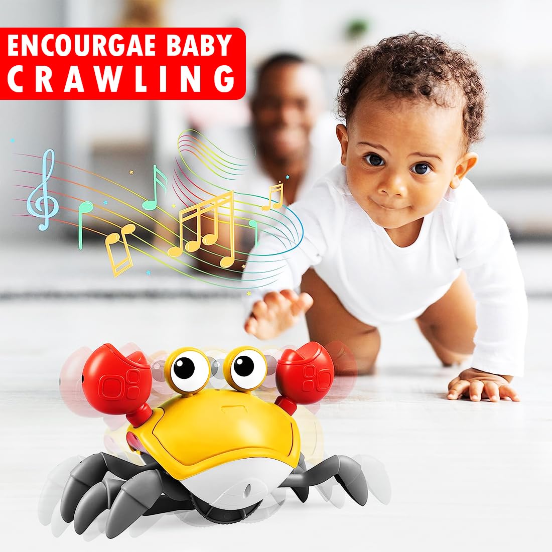 Crawling Crab Toy for Kids – Dancing Crawling Baby Toys, Electronic Walking Moving Toys for Babies Infant Toddlers Fun Play Interactive Early Learning Educational Toys