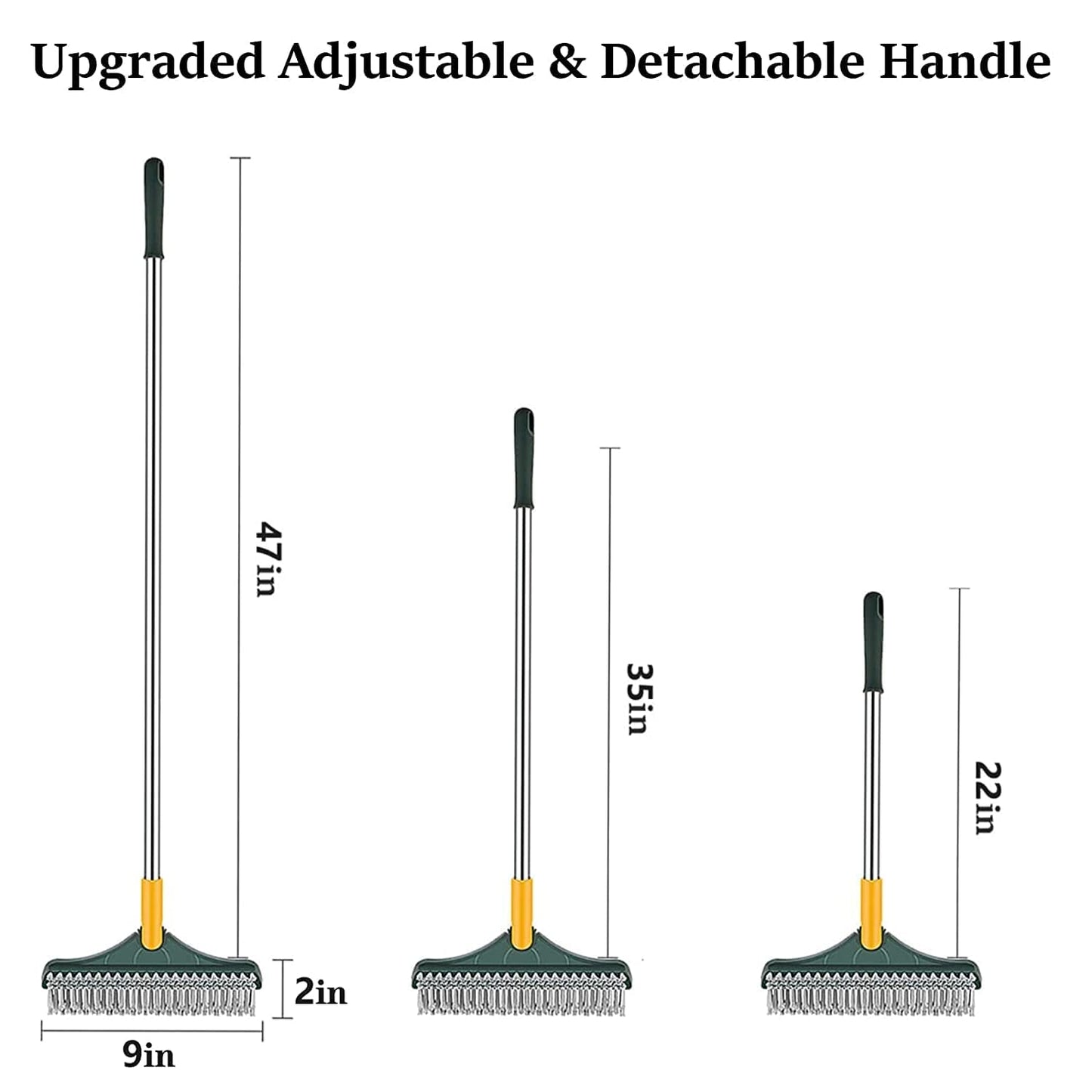 3 in 1 Bathroom Cleaning Brush with Wiper,Tiles Cleaning Brush Bathroom Brush with Long Handle Tile Cleaner Brush Bathroom Floor Cleaning Brush Floor Cleaner Brush Floor Scrub Brush