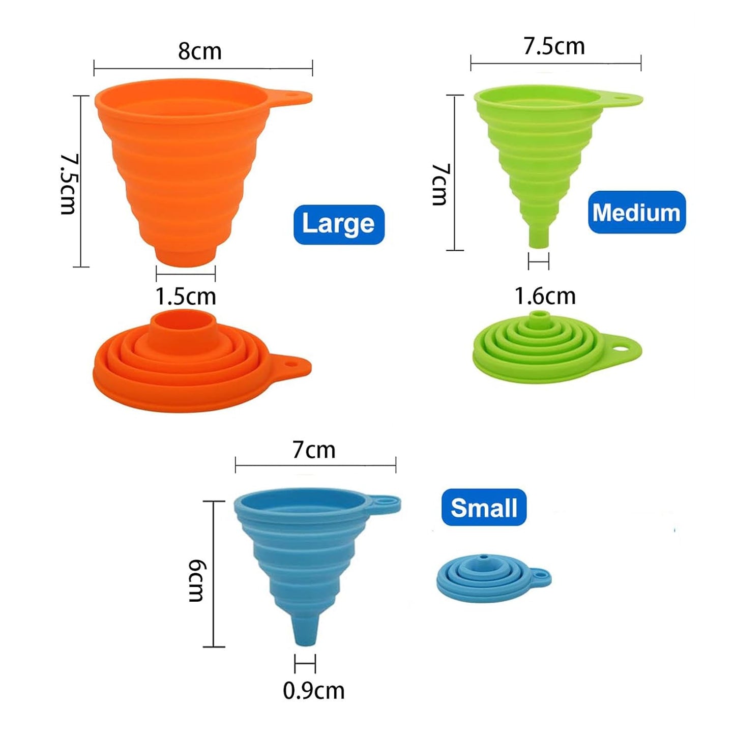 Silicone foldable funnel